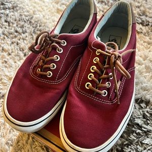 Vans Burgundy Lace up Shoes